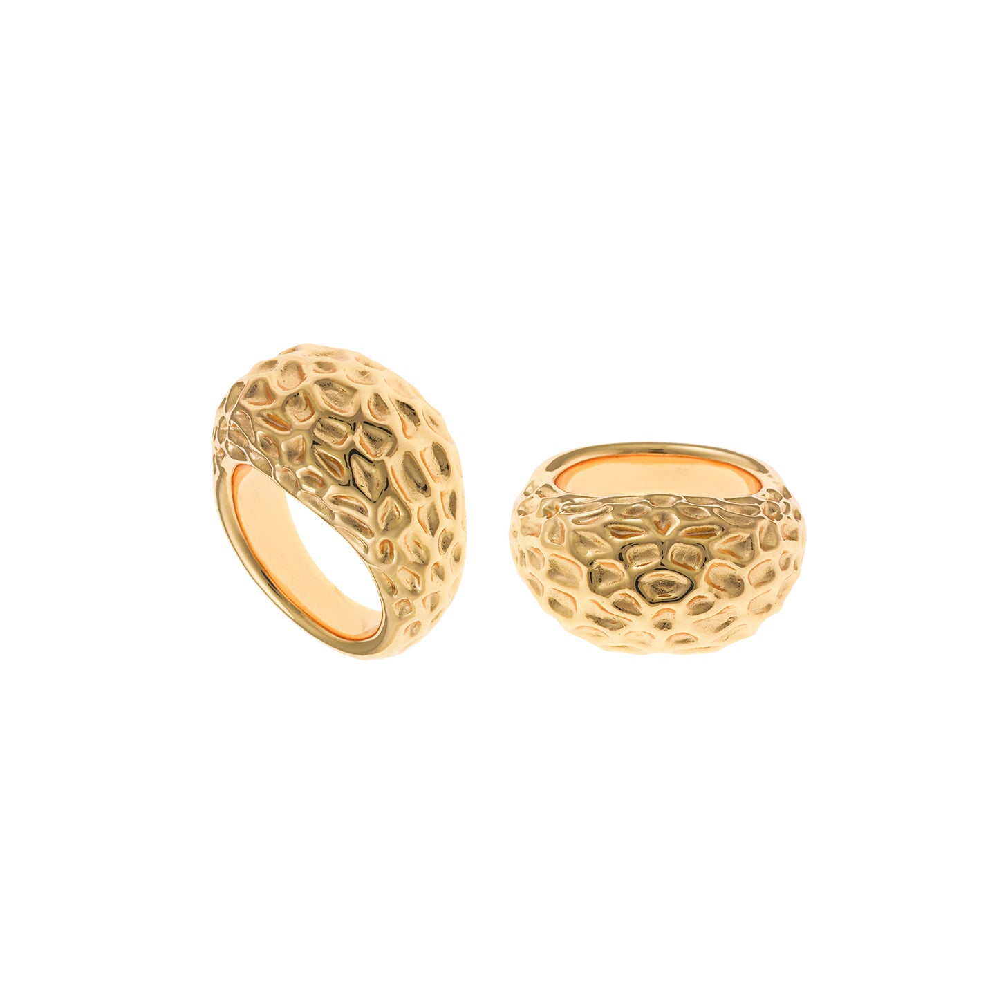 Anillo Martilleado Plata 925 Chapado Oro Salvatore