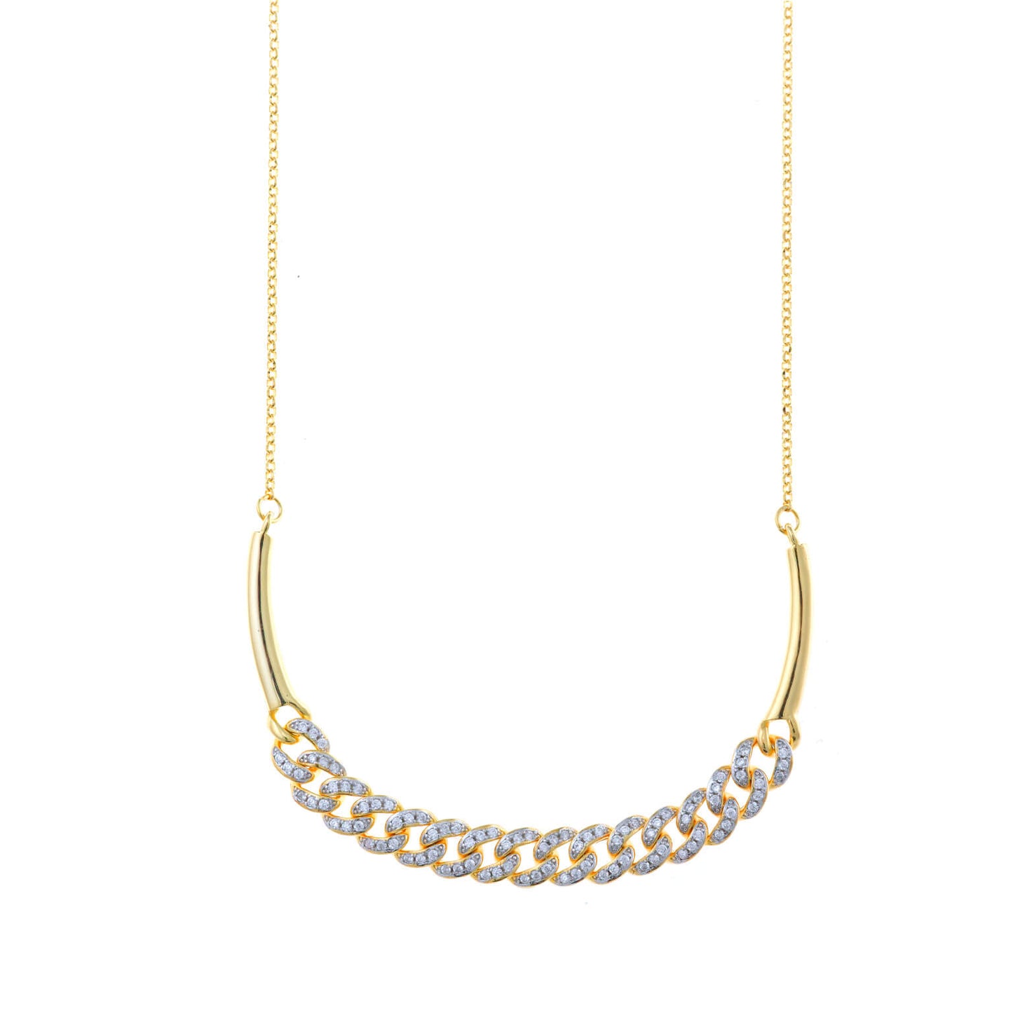 Collar Plata 925 Chapado Oro Cadena Circonitas Salvatore