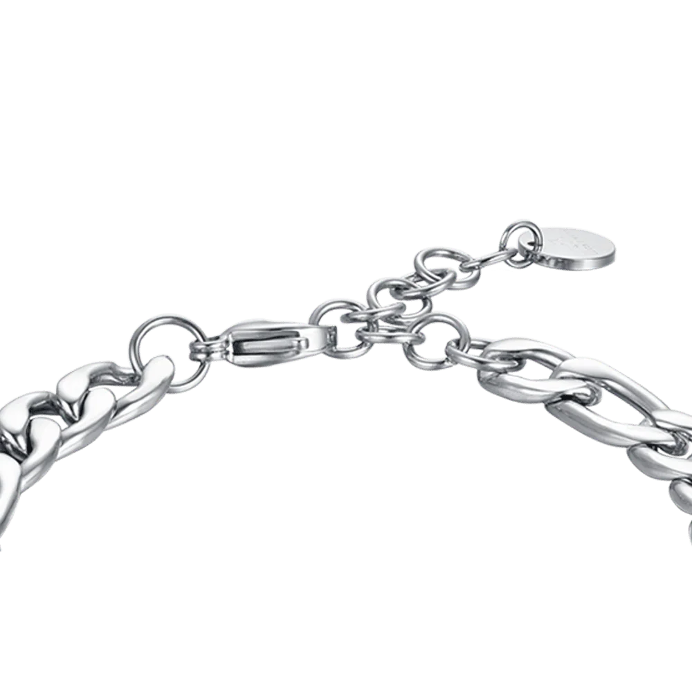 Pulsera de Acero para Hombre con Ágata Negra