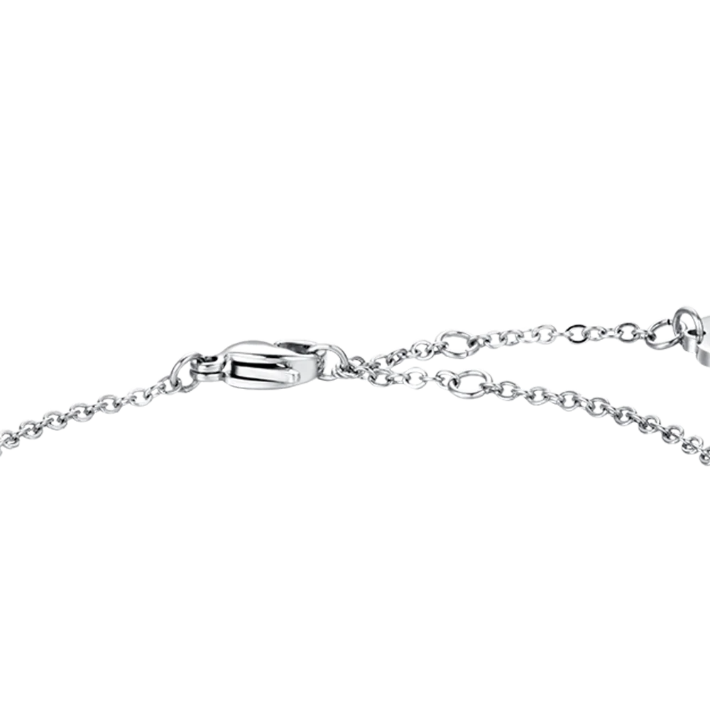 Pulsera Acero Corazón Circonitas