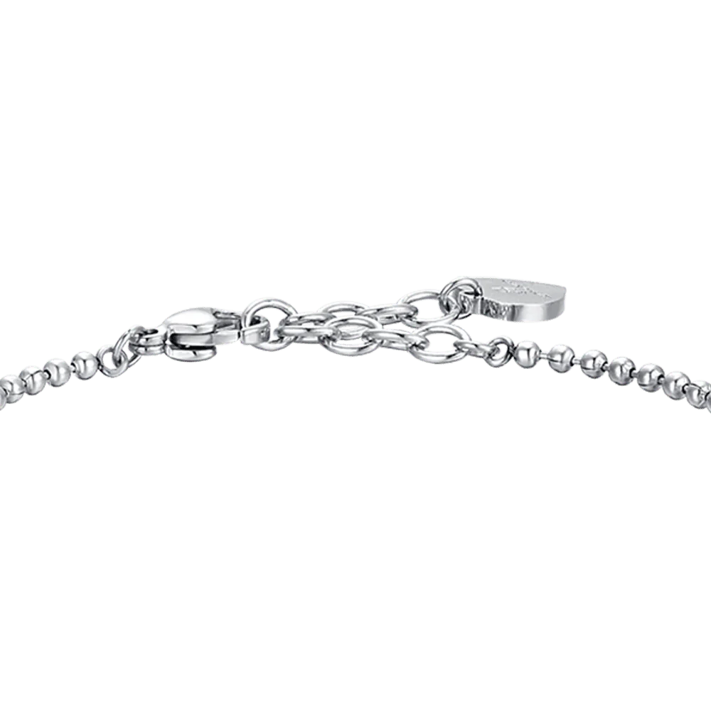 Pulsera Acero Corazón Liso Colgante Circonita