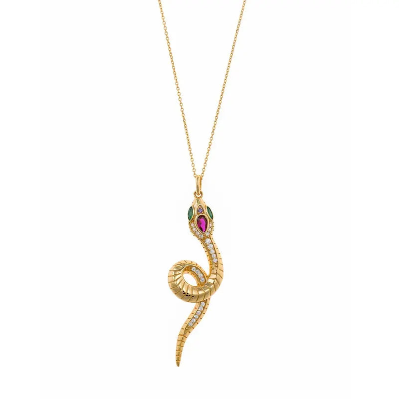 Collar Serpiente Salvatore Plata de Ley Chapado en Oro