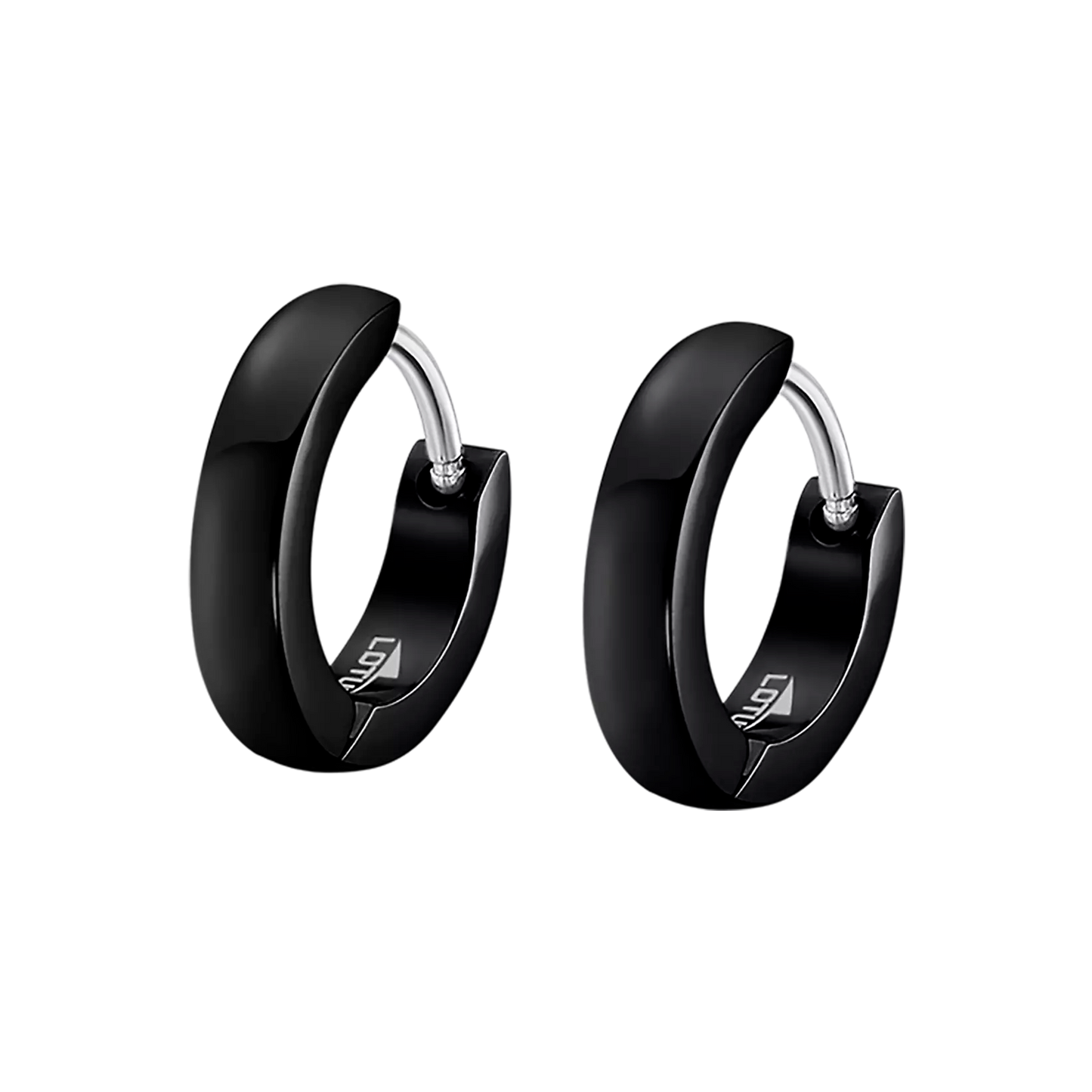 Pendientes Lotus para Hombre en Acero Inoxidable Negro