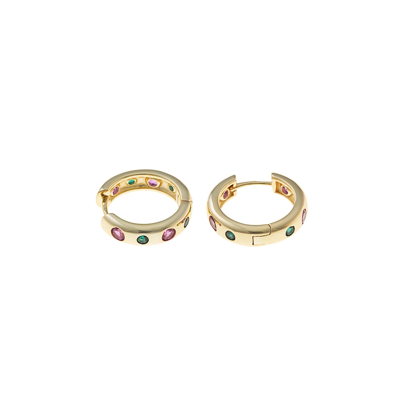 Pendientes Plata Dorada Aro Circonitas