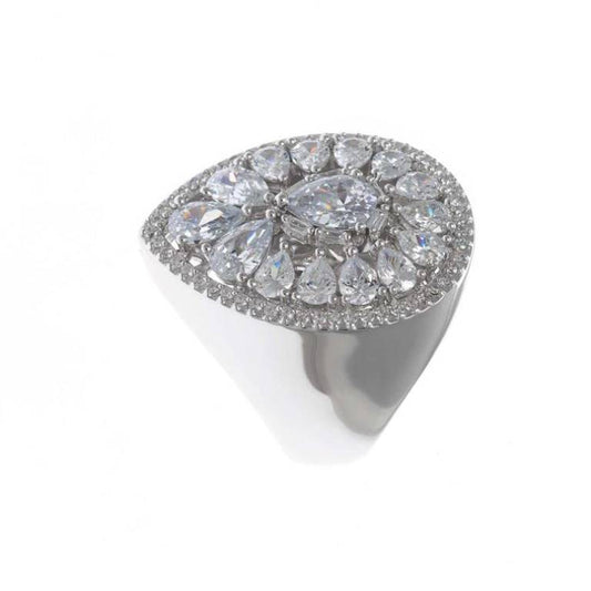 Anillo de Plata Rodiado con Circonitas