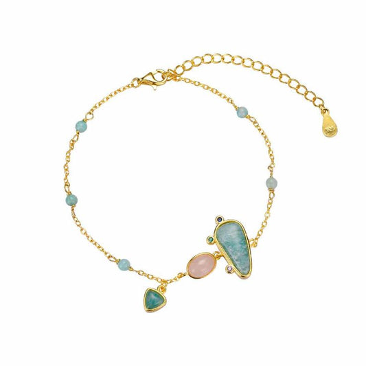 Pulsera De Piedra Natural  Amazonita Chapada