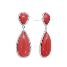Pendientes Plata Circonitas Coral ChiMiAma