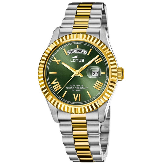 Reloj Lotus Hombre Acero Dorado y Plateado