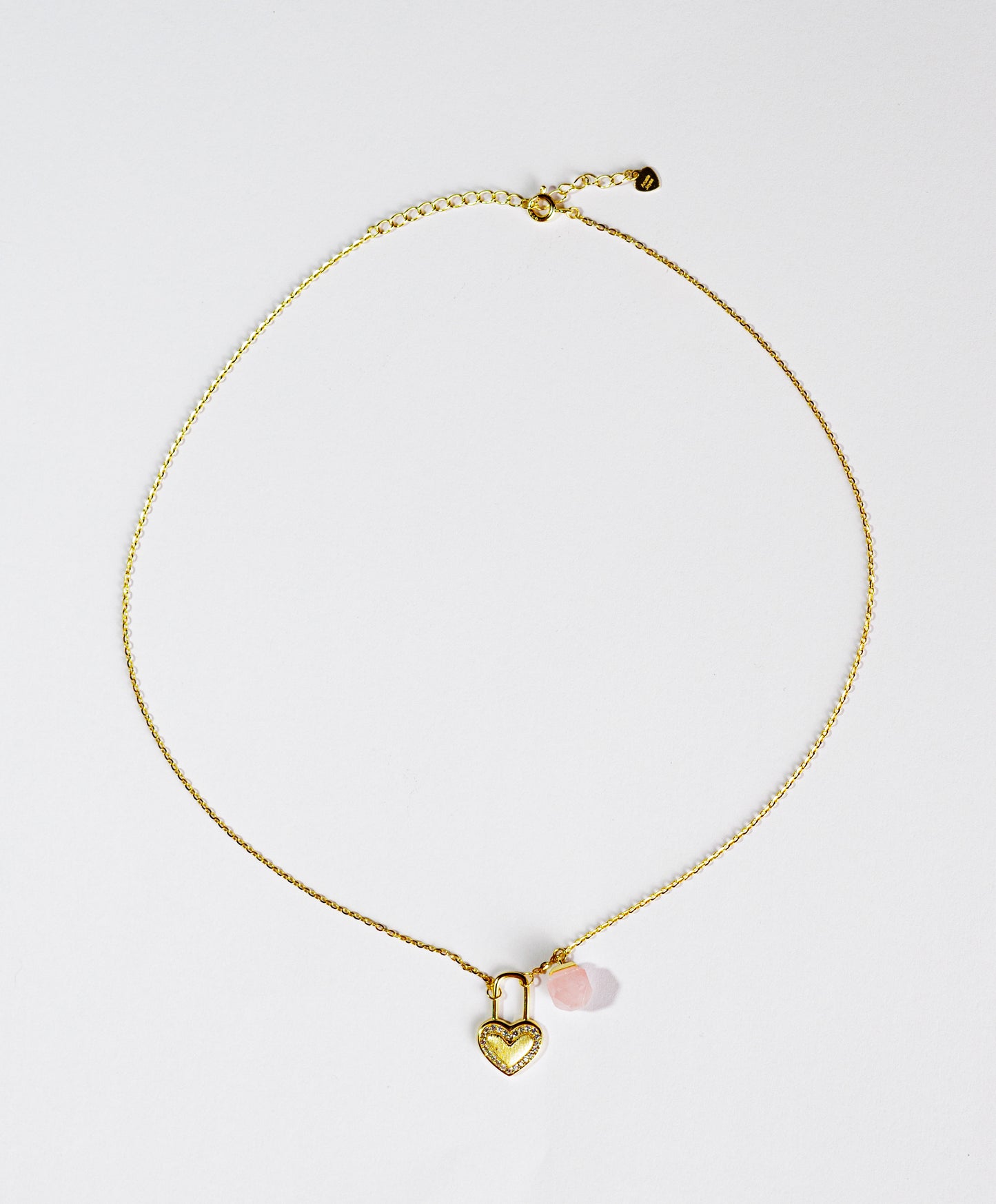 Colgante Amuleto Amor Candado Corazón Cuarzo Rosa Plata De Ley Aruale Joyas