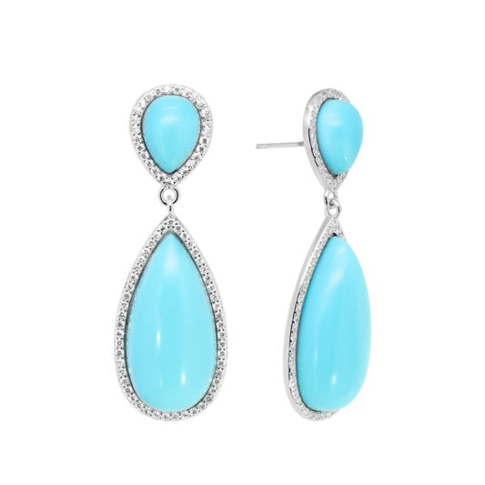 Pendientes Plata Circonitas Turquesa ChiMiAma