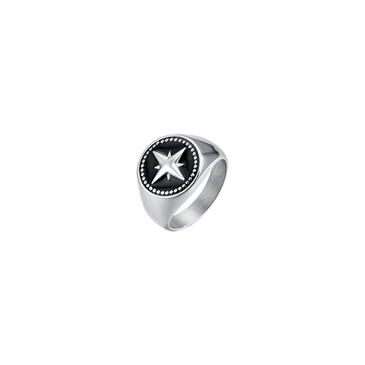 Anillo Acero Brujula