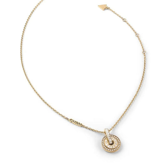 Collar Dorado Guess con Doble Aro y Cristales