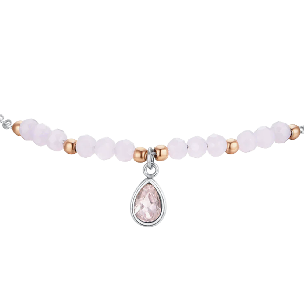 Pulsera Acero Circonitas Color Rosa