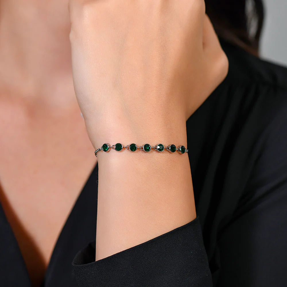 Pulsera Acero Circonitas Colores