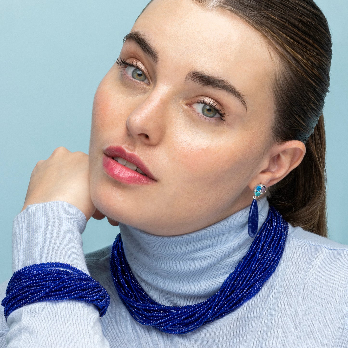 Collar Plata 925 Cristal Azul Luxenter