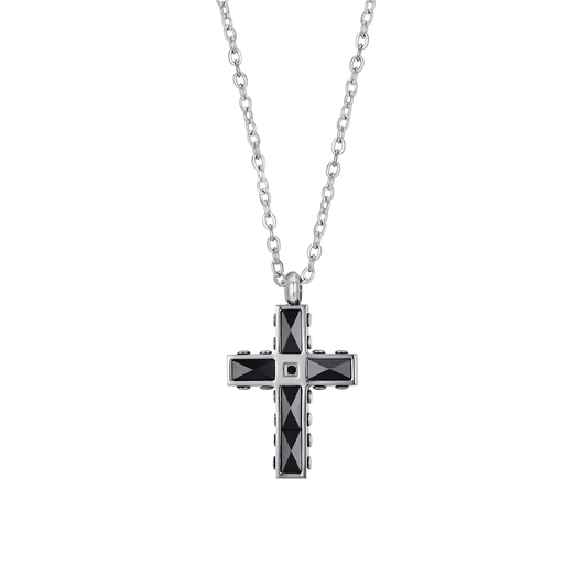 Cadena Acero Con CruzAcero Ónix