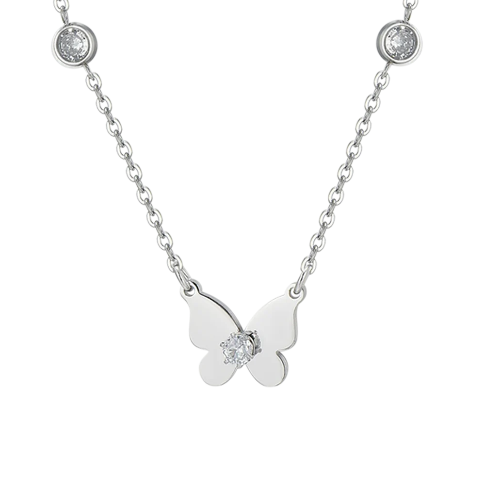 Collar Acero Mariposas Luca Barra