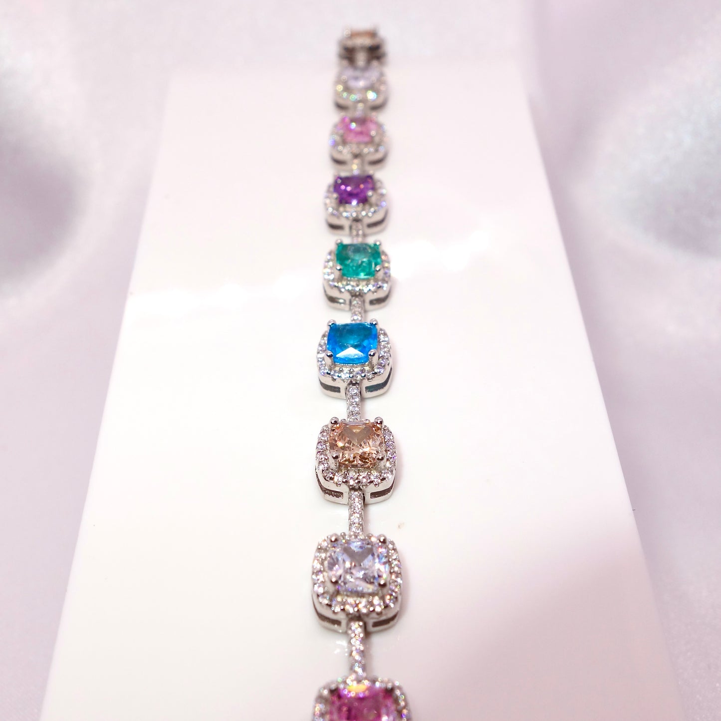 Pulsera Plata Circonitas Colores