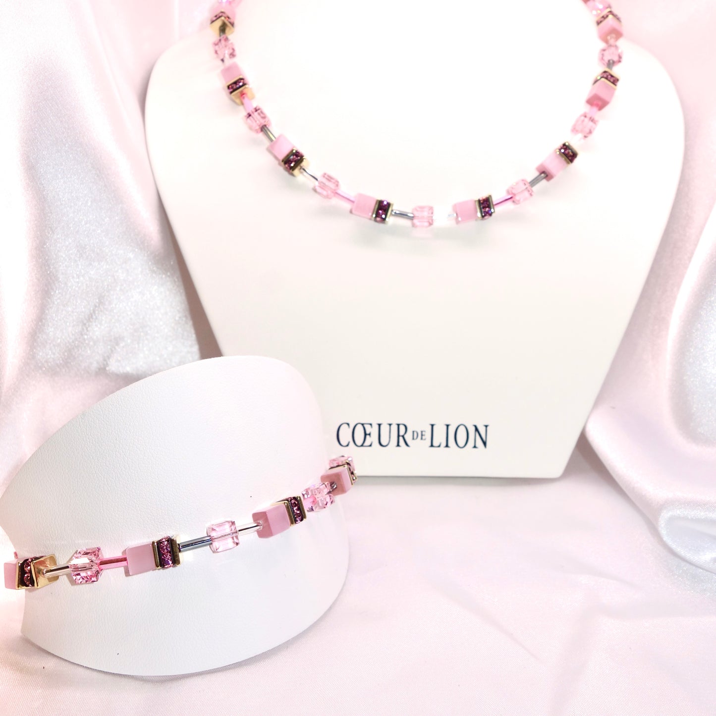 Pulsera GeoCUBE® Iconic Mono Gold rosa