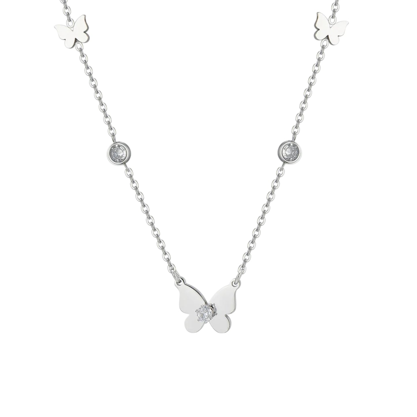 Collar Acero Mariposas Luca Barra