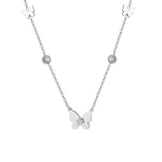 Collar Acero Mariposas Luca Barra