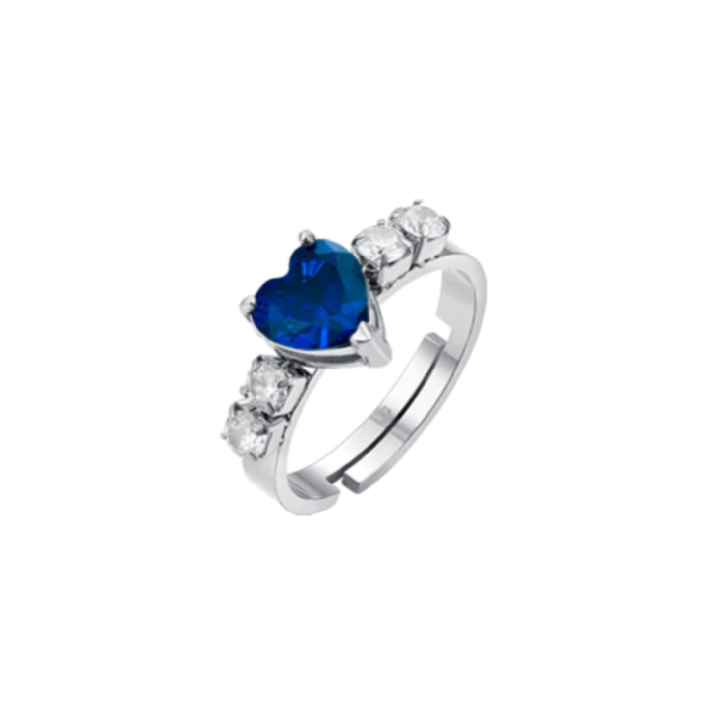 Anillo acero ajustable corazón con circonitas Luca Barra