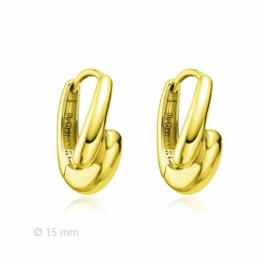 Pendientes Plata Aros Chapado Dorado