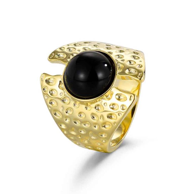 Anillo Plata De Ley 925 Piedra Natural Oval Ónix