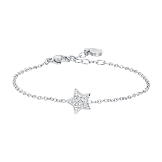 Pulsera De Acero Estrellas De Circonitas Brillantes