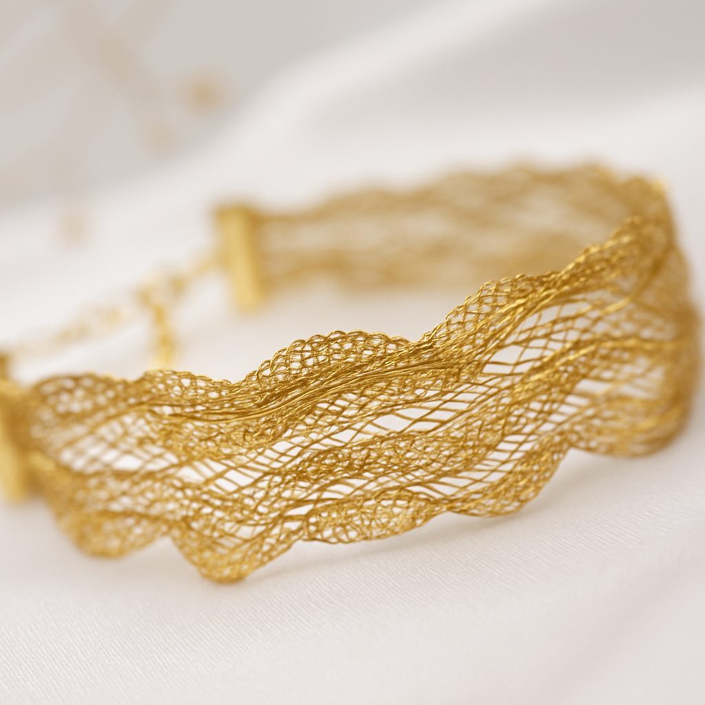 Pulsera Semirígida Plata 925 Chapado Oro