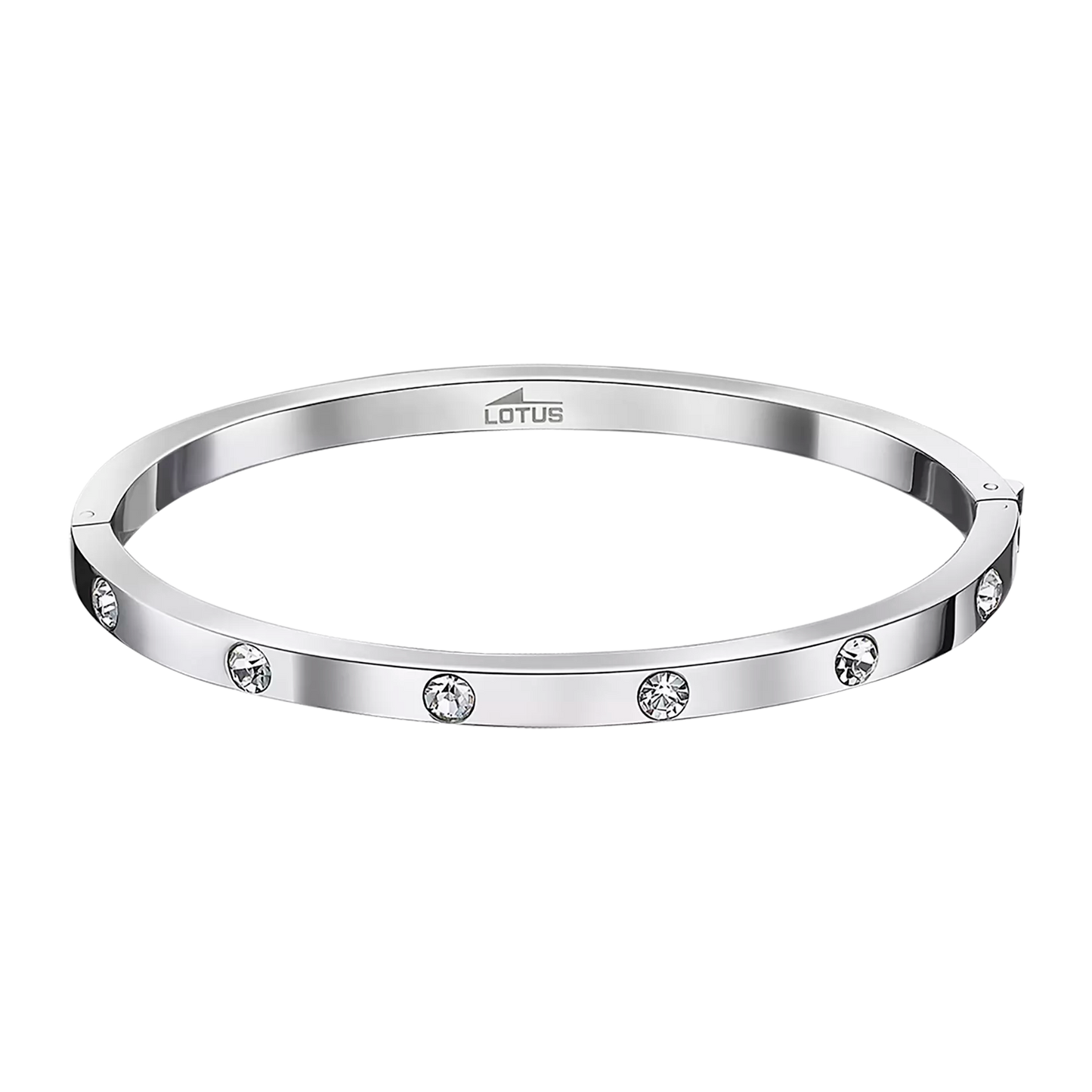 Pulsera Rígida Lotus Mujer Acero Inoxidable y Circonitas