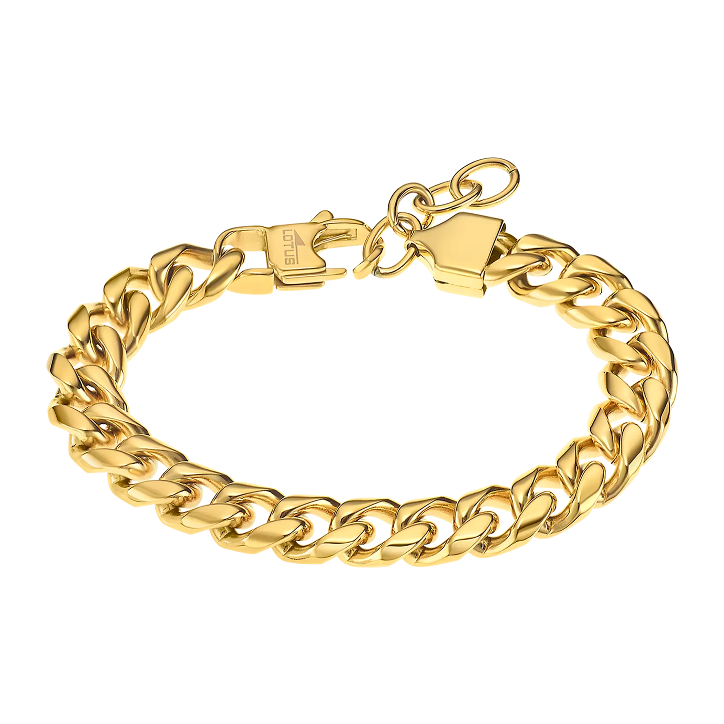 Pulsera Dorada Lotus Cadena Hombre Acero Inoxidable