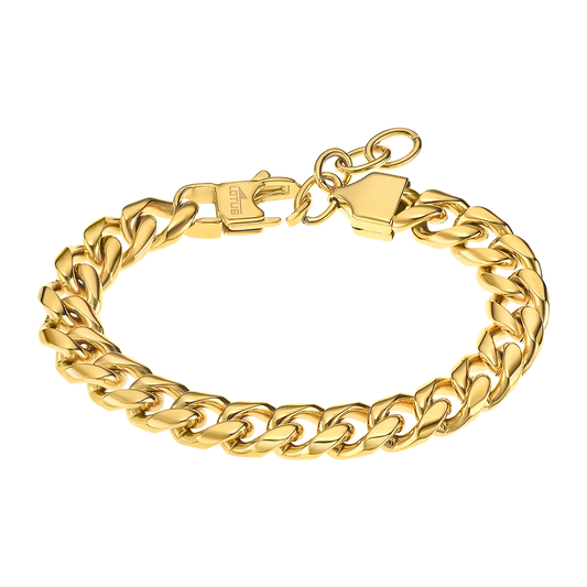 Pulsera Dorada Lotus Cadena Hombre Acero Inoxidable