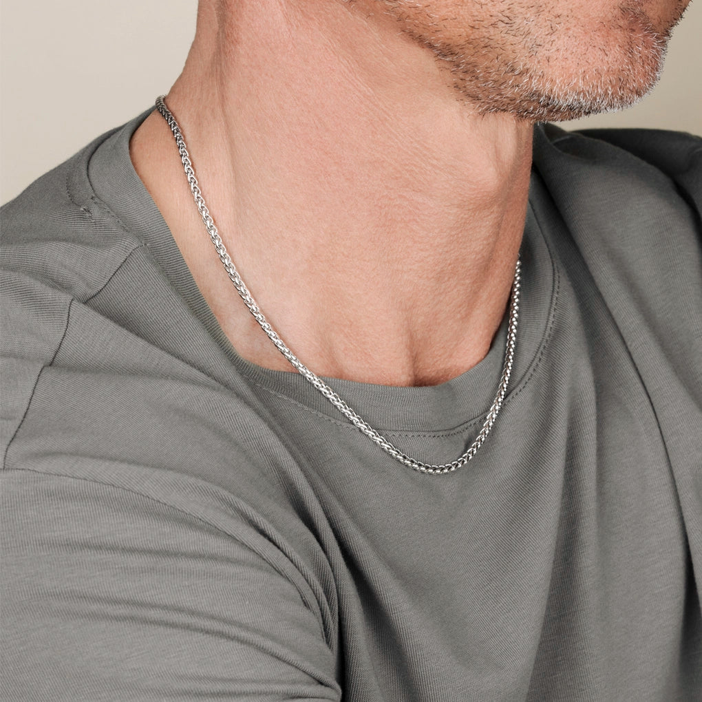 Collar Lotus Hombre De Acero Inoxidable
