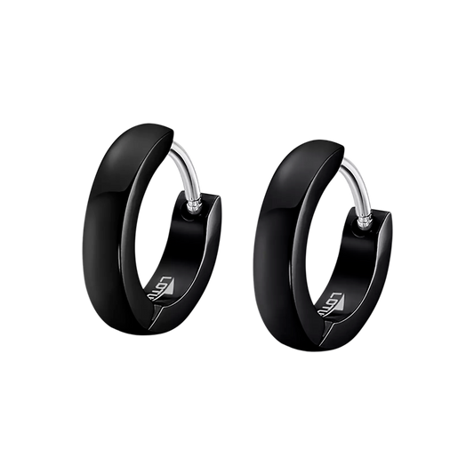 Pendientes Lotus para Hombre en Acero Inoxidable Negro