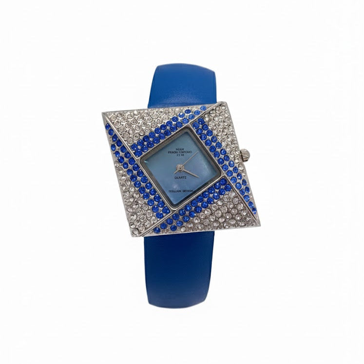 Reloj Acero Rombo Circonitas Azul Primo Emporio